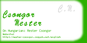 csongor mester business card